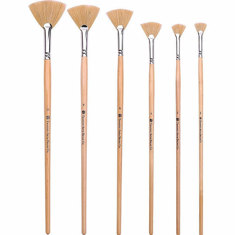 Bristle Fan Paint Brushes Pen Long Handle Professional Artist Oil Acrylic Gouache Painting Brush Set For Painting Art Supplies