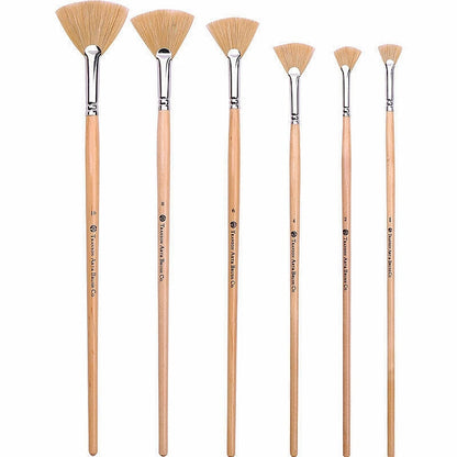 Bristle Fan Paint Brushes Pen Long Handle Professional Artist Oil Acrylic Gouache Painting Brush Set For Painting Art Supplies