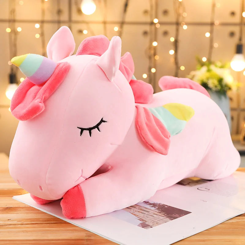 1pc 25cm Unicorn Action Figure Plush Toy Huggable Bear Doll Doll Girl Sleeping Long Pillow Cute Bed Doll For Girl