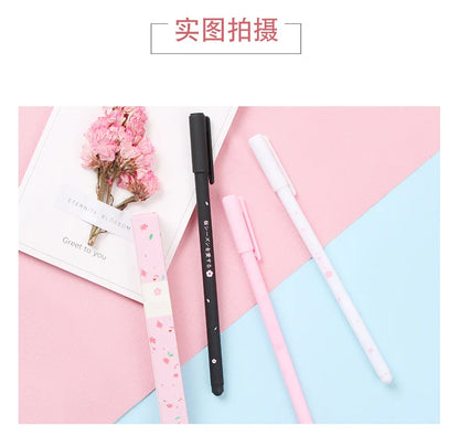 0.38mm Sweet Kawaii Cherry Blossom Gel Ink Pens Cute Sakura Pen Business Signature Pen School Office Writing Supplies Stationery