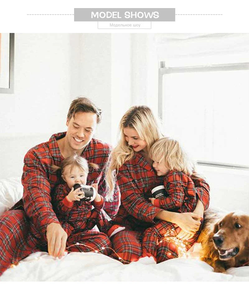 Christmas Homewear Family Clothes Print Long Sleeve Sleepwear Tracksuit Mother Daughter Father Son Matching Outfits Baby Rompers