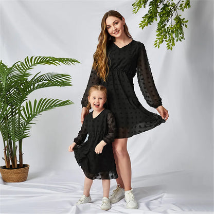 Summer Mom And Daughter Dress Family Outfits Long Sleeve White Floral Dress Mother And Daughter Clothes Mommy And Me Clothes