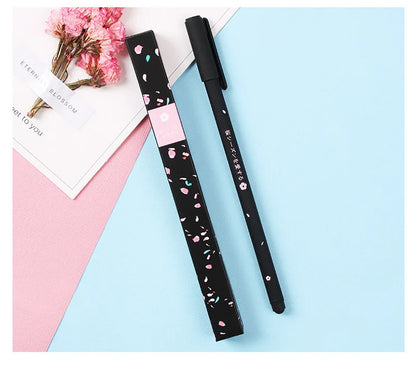 0.38mm Sweet Kawaii Cherry Blossom Gel Ink Pens Cute Sakura Pen Business Signature Pen School Office Writing Supplies Stationery