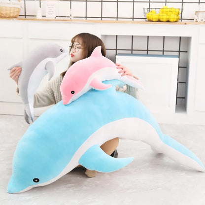 1pc 160CM Big Size kawaii Dolphin Plush Toys Lovely Stuffed Soft Animal Pillow Dolls for Children Girls Sleeping Cushion Gift