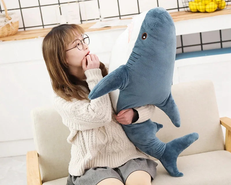 80/100/140cm Giant Shark skin Plush Toy Soft Plush Shark Skin Semi-finished Coat Fish Pillow Toys Dolll Gift for Kids Child