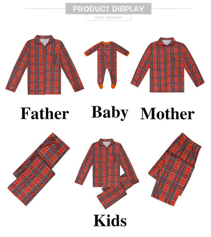 Christmas Homewear Family Clothes Print Long Sleeve Sleepwear Tracksuit Mother Daughter Father Son Matching Outfits Baby Rompers