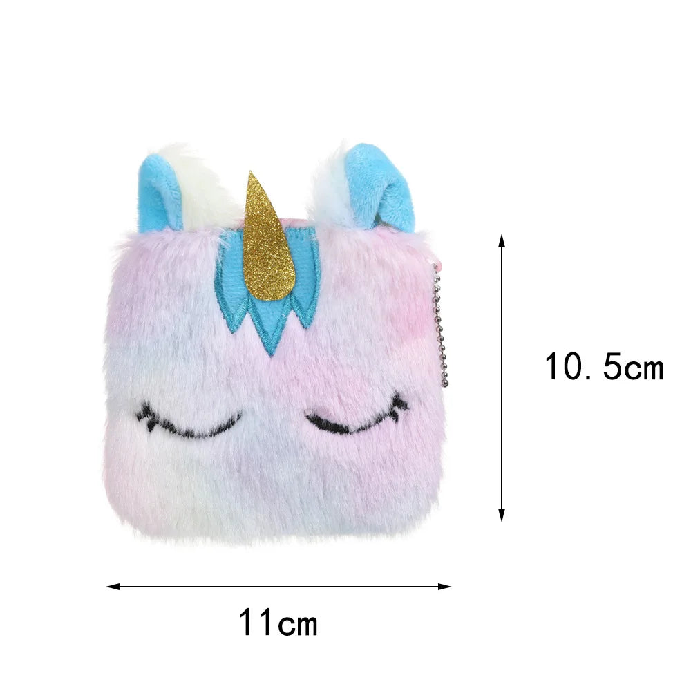 Children's Fanny Pack Cute Unicorn  Plush Toys Belt Gradient Color Chest Bag Cartoon Coin Purse Travel Chest Bag Girls Waist Bag