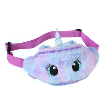 Children's Fanny Pack Cute Unicorn  Plush Toys Belt Gradient Color Chest Bag Cartoon Coin Purse Travel Chest Bag Girls Waist Bag