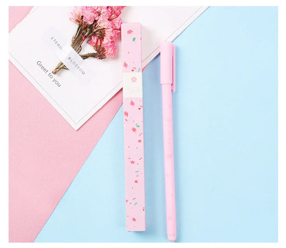 0.38mm Sweet Kawaii Cherry Blossom Gel Ink Pens Cute Sakura Pen Business Signature Pen School Office Writing Supplies Stationery