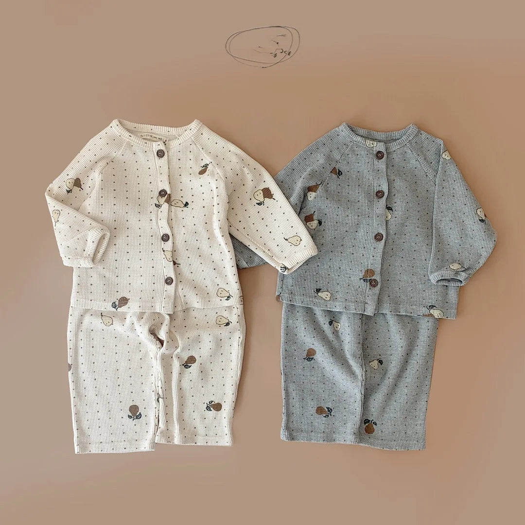 MILANCEL Family Matching Outfits Cute Pear Print Infant Rompers Family Look