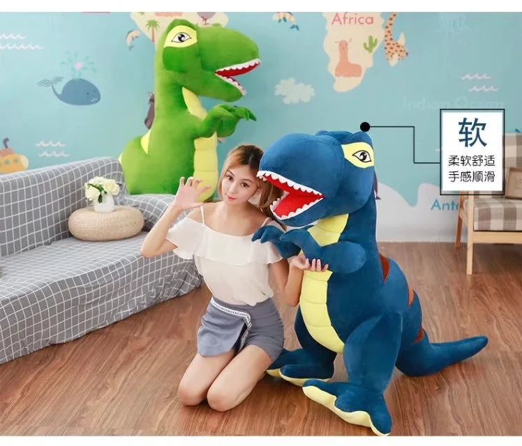 Hot 60cm/90cm Cartoon Dinosaur Plush Toys Hobbies Huge Tyrannosaurus Rex Plush Dolls Stuffed Toys For Children Boys Classic Toys