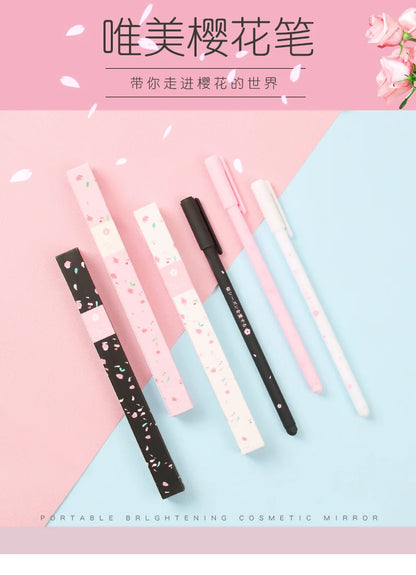 0.38mm Sweet Kawaii Cherry Blossom Gel Ink Pens Cute Sakura Pen Business Signature Pen School Office Writing Supplies Stationery