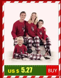 Christmas Homewear Family Clothes Print Long Sleeve Sleepwear Tracksuit Mother Daughter Father Son Matching Outfits Baby Rompers