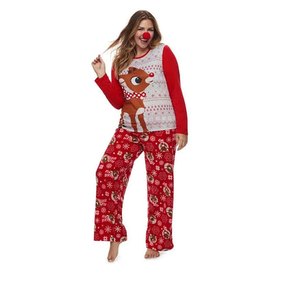 Family Christmas Matching Clothes Family Pajamas Set 2021 Fashion Red Deer Adult Children Set Baby Romper Christmas Pajamas