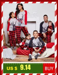 Christmas Homewear Family Clothes Print Long Sleeve Sleepwear Tracksuit Mother Daughter Father Son Matching Outfits Baby Rompers