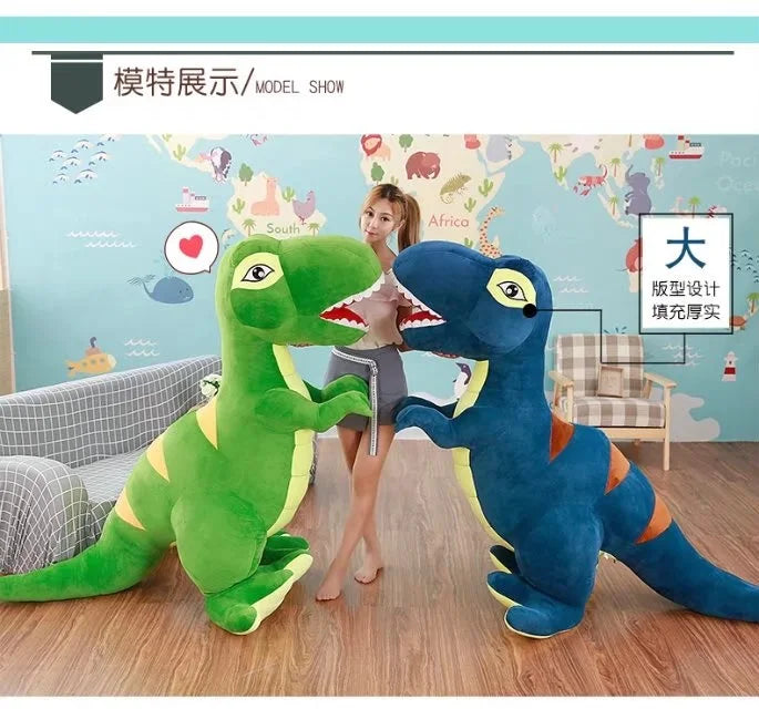 Hot 60cm/90cm Cartoon Dinosaur Plush Toys Hobbies Huge Tyrannosaurus Rex Plush Dolls Stuffed Toys For Children Boys Classic Toys