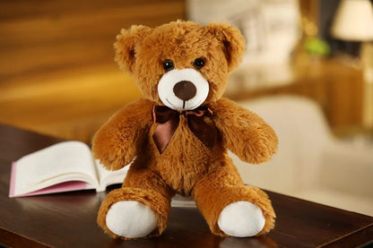 35CM Cute Colorful Bow Tie Bear Doll Plush Toy Hug Bear Doll Children Birthday Gift Pillow Teddy bear Home Living Room Bedroom