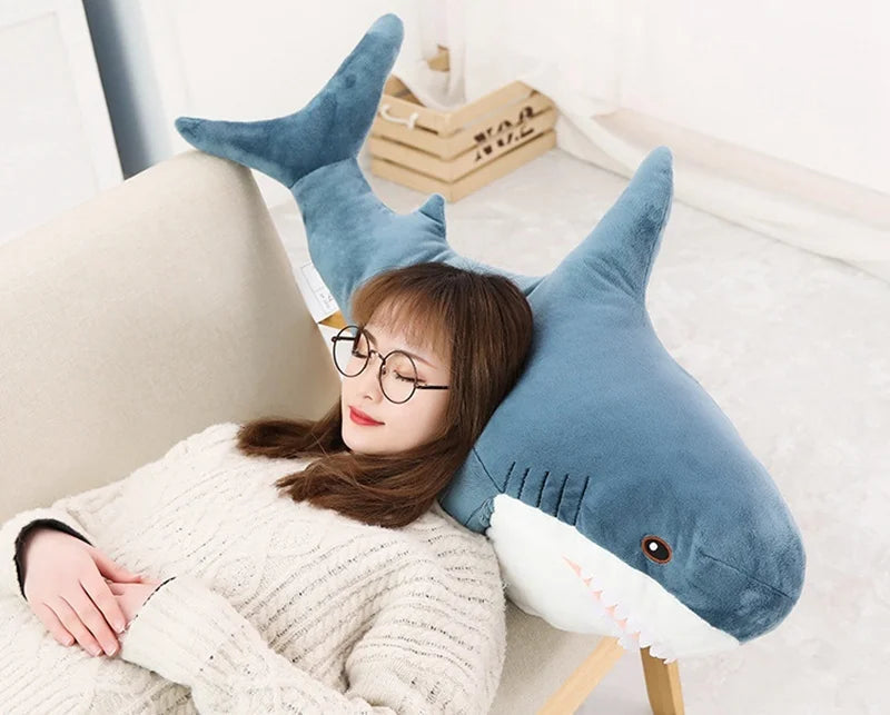 80/100/140cm Giant Shark skin Plush Toy Soft Plush Shark Skin Semi-finished Coat Fish Pillow Toys Dolll Gift for Kids Child