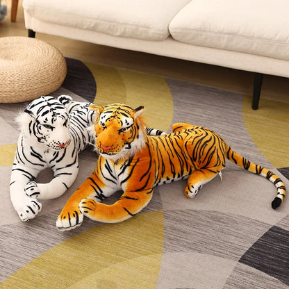 50-110CM Giant Lifelike Tiger Plush Toys Soft Wild Animals Simulation White Brown Tiger Jaguar Doll Children Kids Birthday Gifts