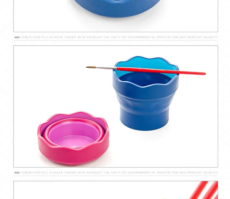 Faber Castell Wash brush bucket Scalable Telescopic Art Wash Pen Cup Folding Bucket Water Cup Sketch Painting Art Supplies