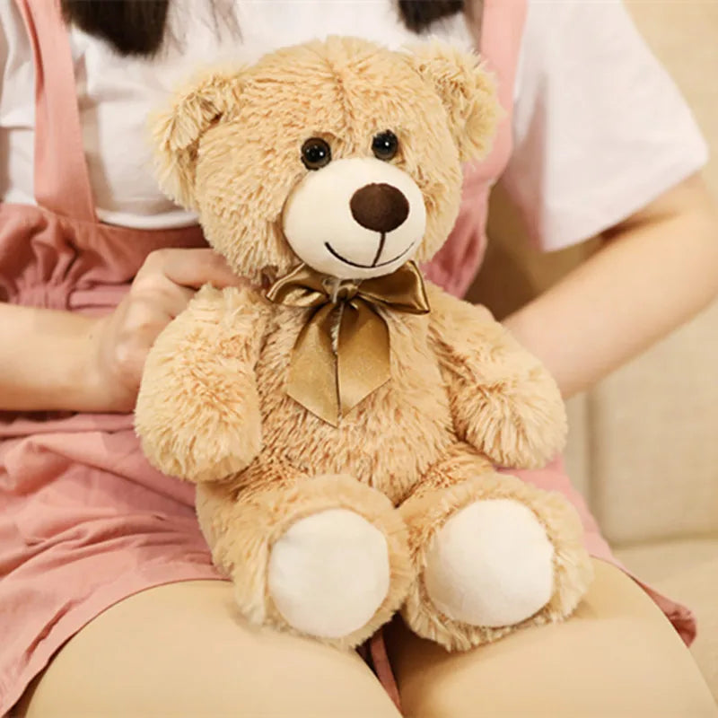 35CM Cute Colorful Bow Tie Bear Doll Plush Toy Hug Bear Doll Children Birthday Gift Pillow Teddy bear Home Living Room Bedroom