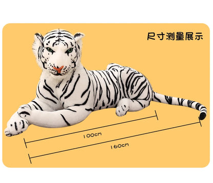 50-110CM Giant Lifelike Tiger Plush Toys Soft Wild Animals Simulation White Brown Tiger Jaguar Doll Children Kids Birthday Gifts