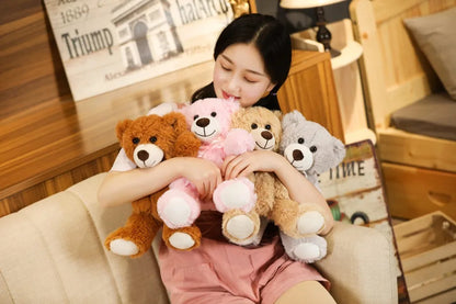 35CM Cute Colorful Bow Tie Bear Doll Plush Toy Hug Bear Doll Children Birthday Gift Pillow Teddy bear Home Living Room Bedroom