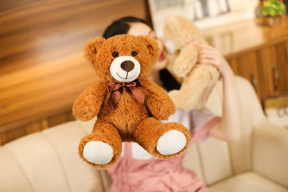 35CM Cute Colorful Bow Tie Bear Doll Plush Toy Hug Bear Doll Children Birthday Gift Pillow Teddy bear Home Living Room Bedroom