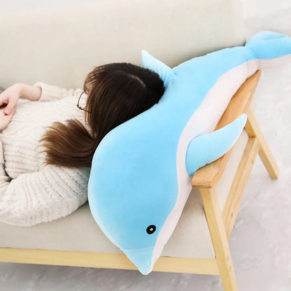 1pc 160CM Big Size kawaii Dolphin Plush Toys Lovely Stuffed Soft Animal Pillow Dolls for Children Girls Sleeping Cushion Gift