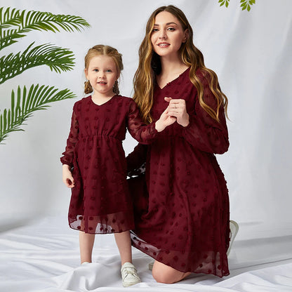 Summer Mom And Daughter Dress Family Outfits Long Sleeve White Floral Dress Mother And Daughter Clothes Mommy And Me Clothes