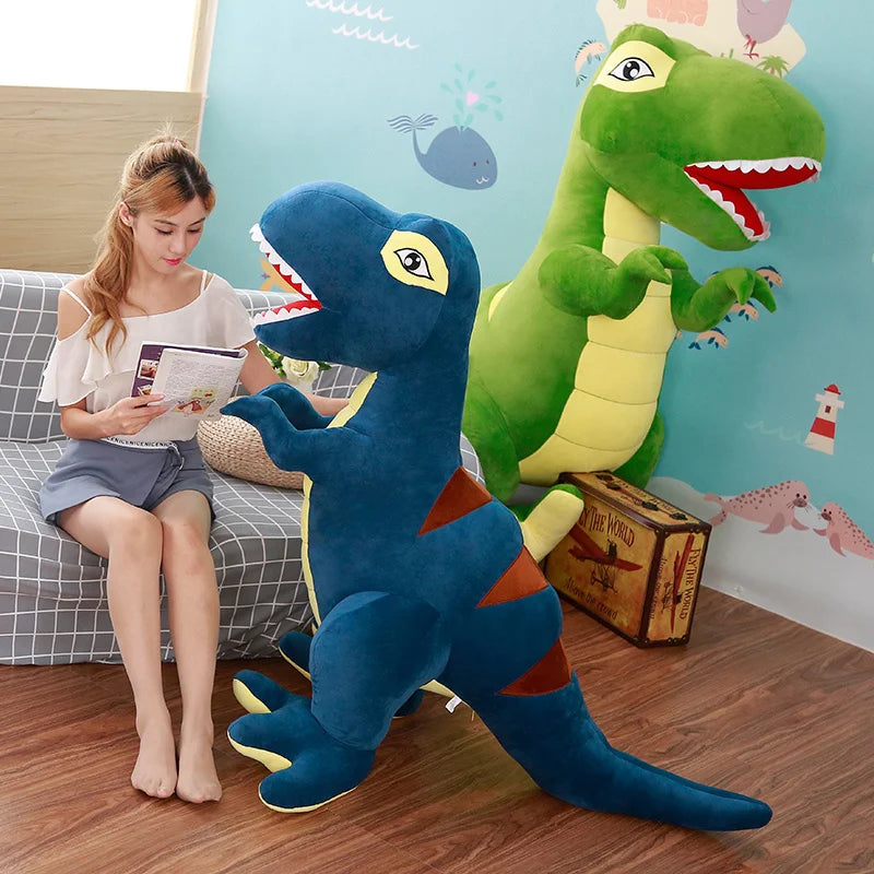 Hot 60cm/90cm Cartoon Dinosaur Plush Toys Hobbies Huge Tyrannosaurus Rex Plush Dolls Stuffed Toys For Children Boys Classic Toys