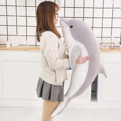 1pc 160CM Big Size kawaii Dolphin Plush Toys Lovely Stuffed Soft Animal Pillow Dolls for Children Girls Sleeping Cushion Gift