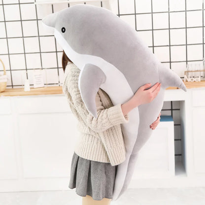 1pc 160CM Big Size kawaii Dolphin Plush Toys Lovely Stuffed Soft Animal Pillow Dolls for Children Girls Sleeping Cushion Gift