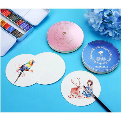 Rubens 50% Cotton Round Watercolor Paper Pad 300g Aquarelle Book Watercolour Painting Paper Hand Painted Offfice School Supplies