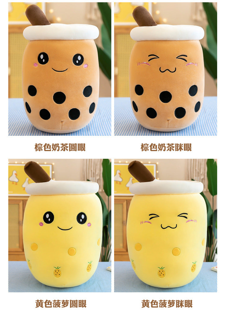 Bubble Tea Cup Plush Toys Kawaii Fruit Milk Tea Design Kids Stuffed Doll Soft Pillow Cushion Birthday Gift for Girl Friend