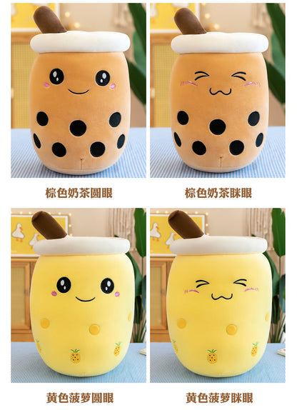 Bubble Tea Cup Plush Toys Kawaii Fruit Milk Tea Design Kids Stuffed Doll Soft Pillow Cushion Birthday Gift for Girl Friend