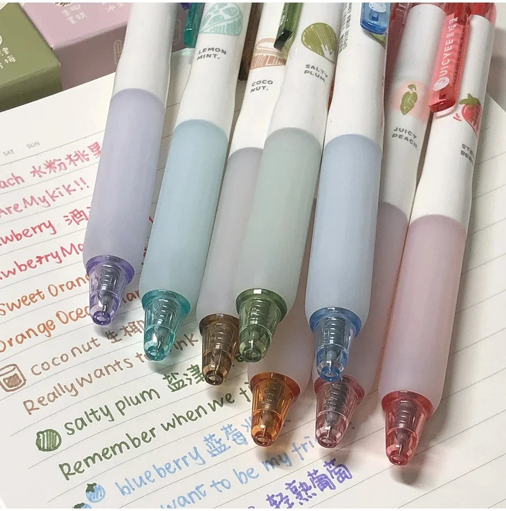 Creative 3D Fruit Scent Colored Gel Pens 0.5mm Smooth Writing School Student Art Drawing Pen for Diary Scrapbooking Stationery