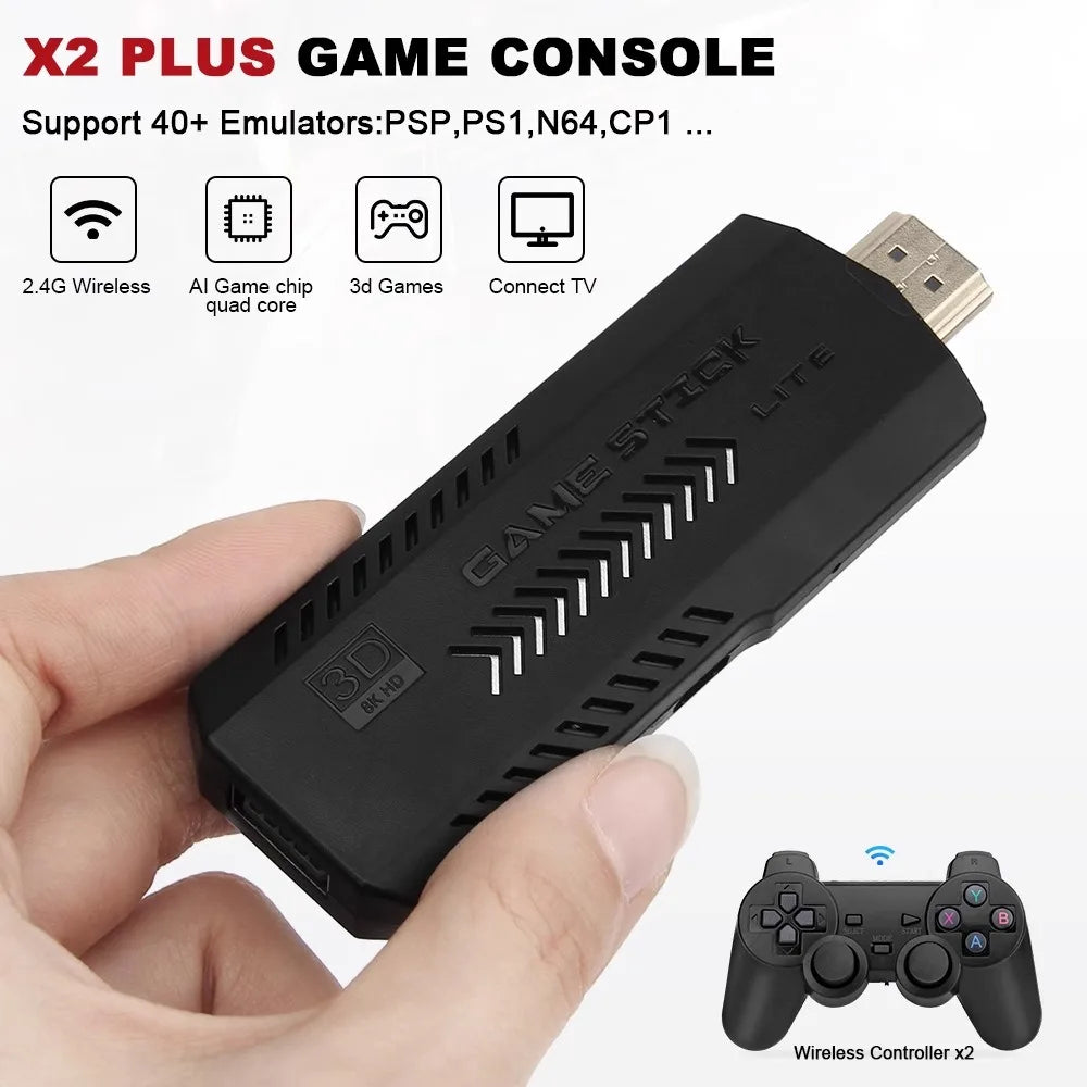 X2 Ultra Video Game Stick Console Or ONLY 2.4G Double Wireless Controller 4K HD30000 Games 128G Retro Games Christmas Gift