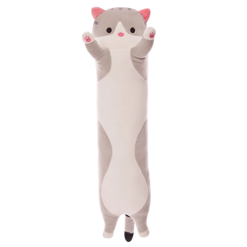 Kawaii Long Cat Plush Toys Cute Animal Cat Soft Toys Office Break Nap Sleeping Long Pillow Cushion Stuffed Gift Doll for Kids