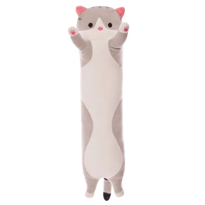 Kawaii Long Cat Plush Toys Cute Animal Cat Soft Toys Office Break Nap Sleeping Long Pillow Cushion Stuffed Gift Doll for Kids