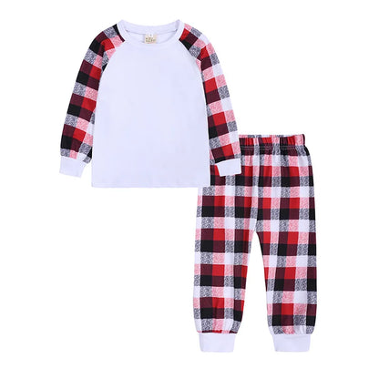 Christmas Family Pajama Set Sublimation Blank Children's Sleepwear Polyester Parent-child Matching Clothes Homewear Couples