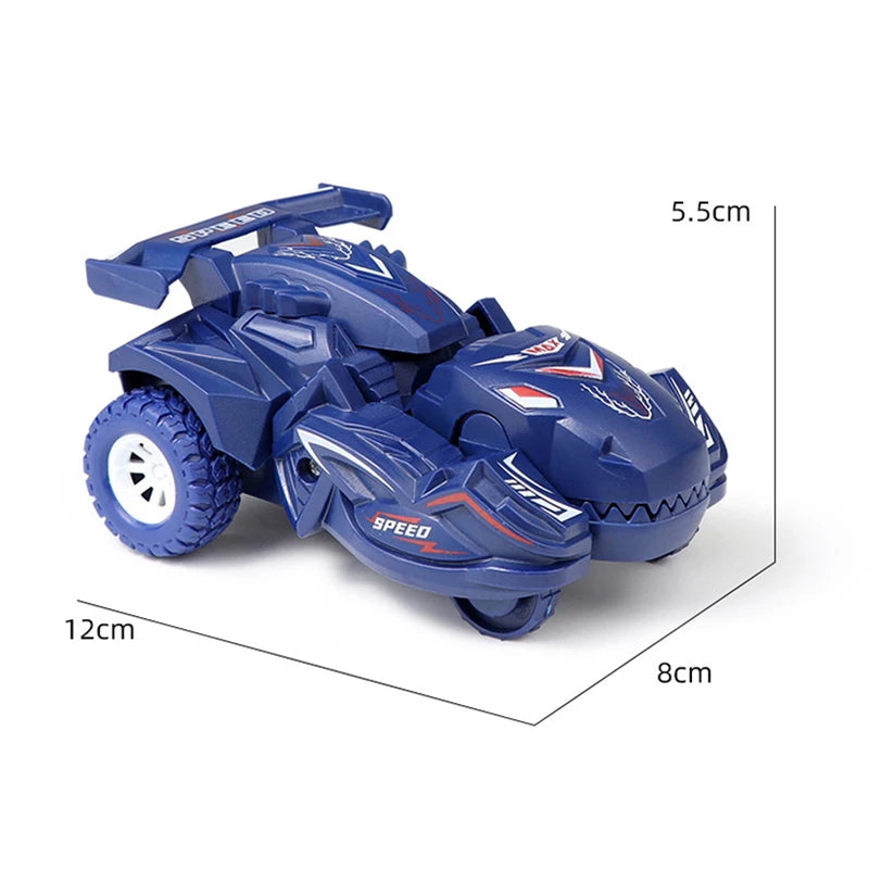 2 IN 1 Dinosaur Deformation Car Model Toy For Boys One Step Action Collision Transformation Mini Vehicles Toy Gift for Children