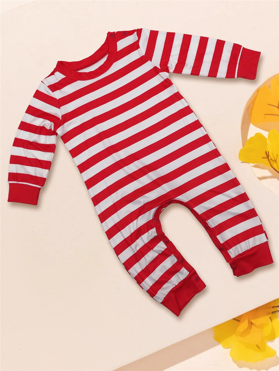 Christmas Father Son Mom Daughter Matching Pajamas Set Santa Claus Red Striped Long Sleeve Sleepwear Baby Jumpsuit Family Look