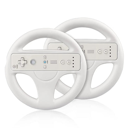 2Pcs Steering Wheel for Nintendo Wii Remote Game White Racing Wheel Game Controller wheel White Compatible with Mario Kart