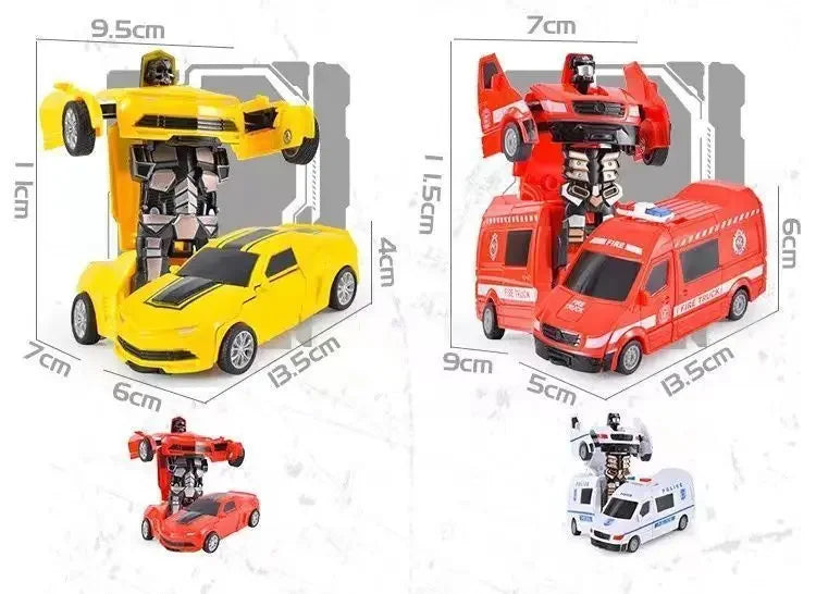 Shape-shifting toy car inertial impact one-button shape-shifting boy puzzle collision shape-shifting Autobot robot