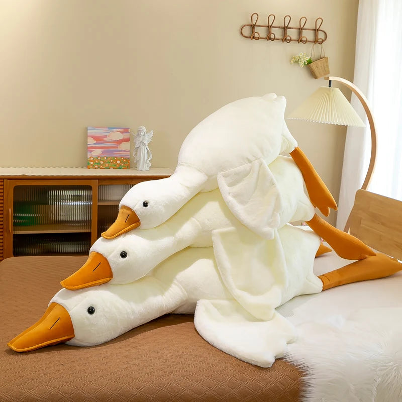 90-190cm Lovely Big White Goose Throw Pillow Plush Toy Big Goose Doll Sleep on Bed Birthday Gift Girl Envio Gratis Stuffed Toys