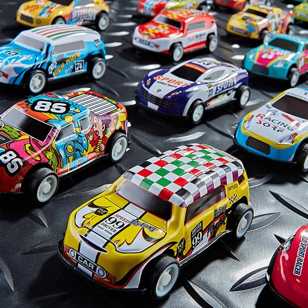 10/20/30/50Pc Kids Alloy Mini Racing Car Storage Box Pull Back Car Set Rebound Multiple Vehicle Collections Toys Boys Xmas Gift