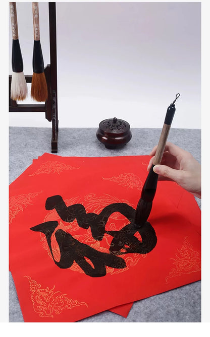 Chinese Painting Brush Beginner Calligraphy Drawing Bamboo Pen Curtain Felt Rice Paper Set Landscape Drawing Writing Art Supply