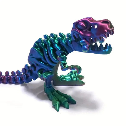 3D Printed Dragon Set Crafts Model Decoration Fidget Toy Rotatable Tyrannosaurus Rex Skeleton Dinosaur Gift for Kids Birthdays