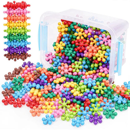 50/100PCS Snowflake Interlocking Building Block Toy Creative Stress Relief Fidget Toys Party Favors with Storage Box